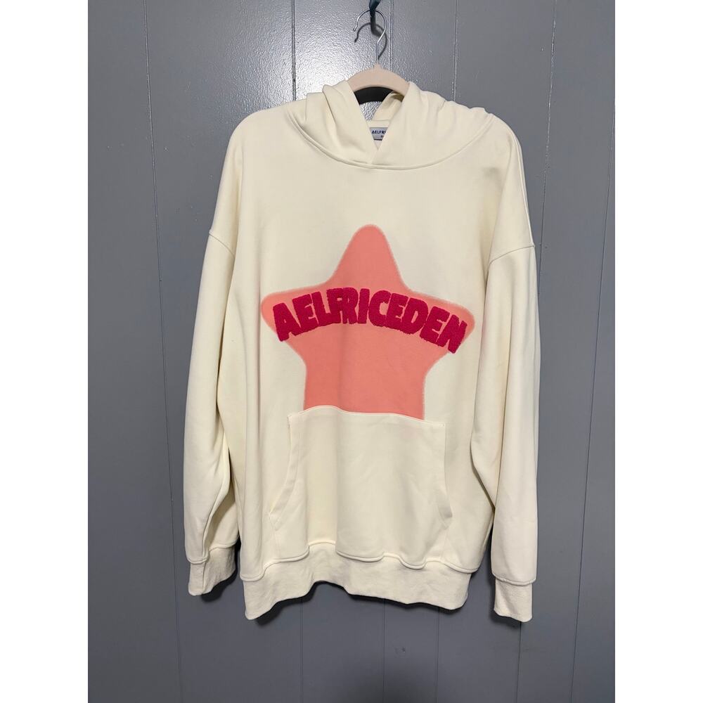 Aelfric Eden White Embroidery Eden Star V303 Oversized Unisex Hoodie XL - Picture 2 of 9